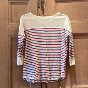 Barbour Red and Blue Striped Women's Jersey Top
